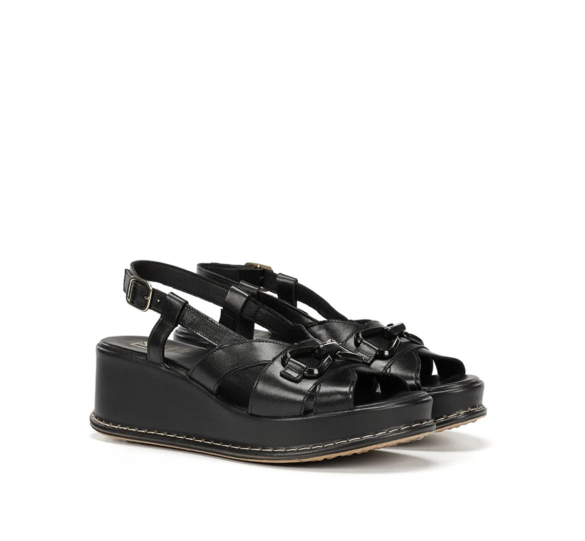 Dorking Windy D9651 sandali donna neri zeppa