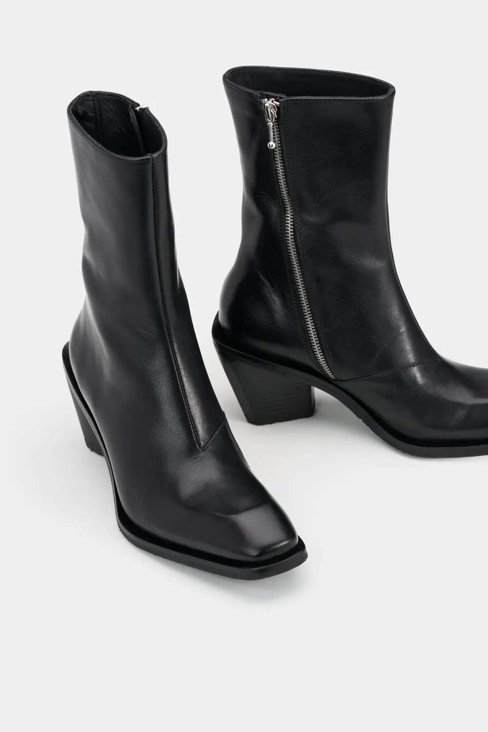 Eytys Poem Black Leather stivali neri tacco cubano