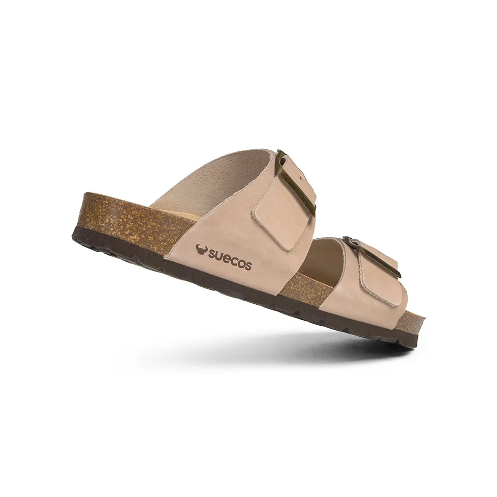 Suecos Bris sandali donna latte suola piatta