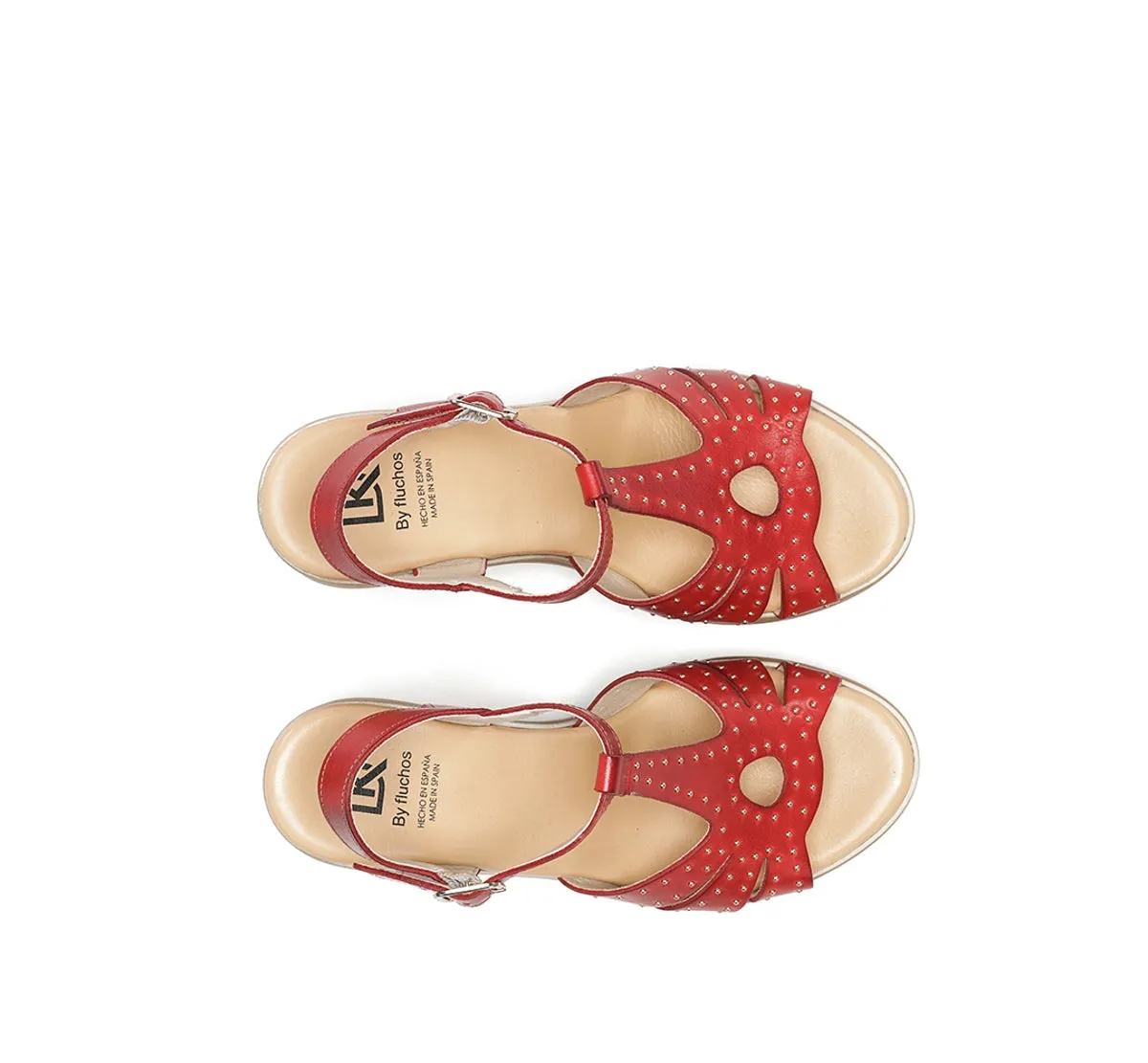 Fluchos Diane D9701 sandalo donna rosso con zeppa