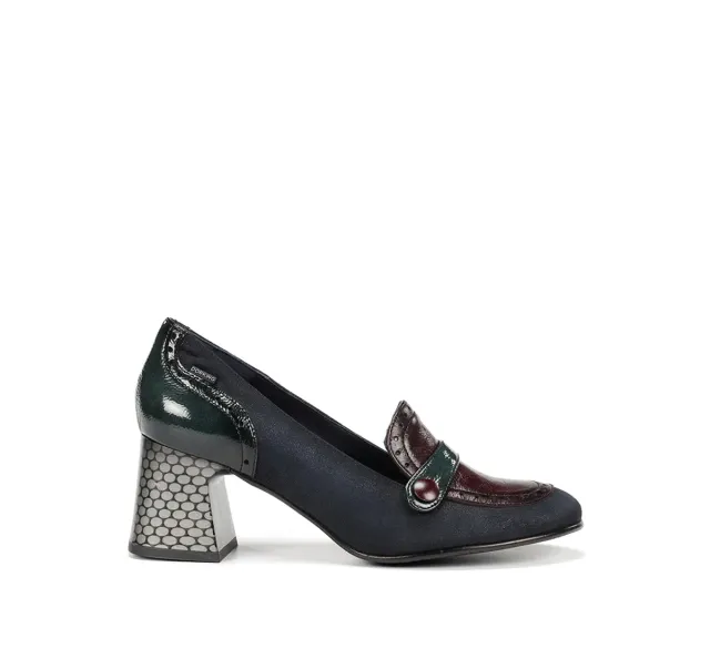 Fluchos Dacy D9614 mocassini donna blu con tacco