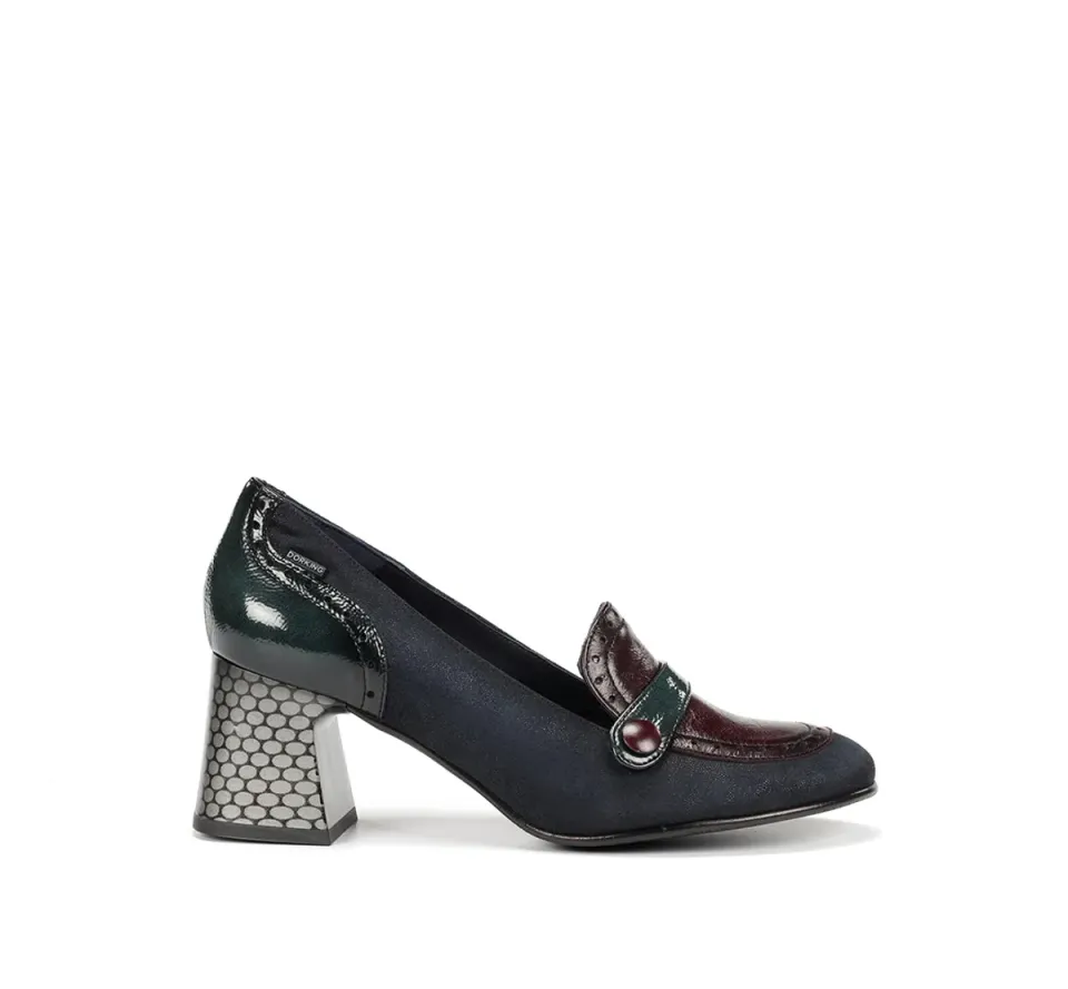 Fluchos Dacy D9614 mocassini donna blu con tacco