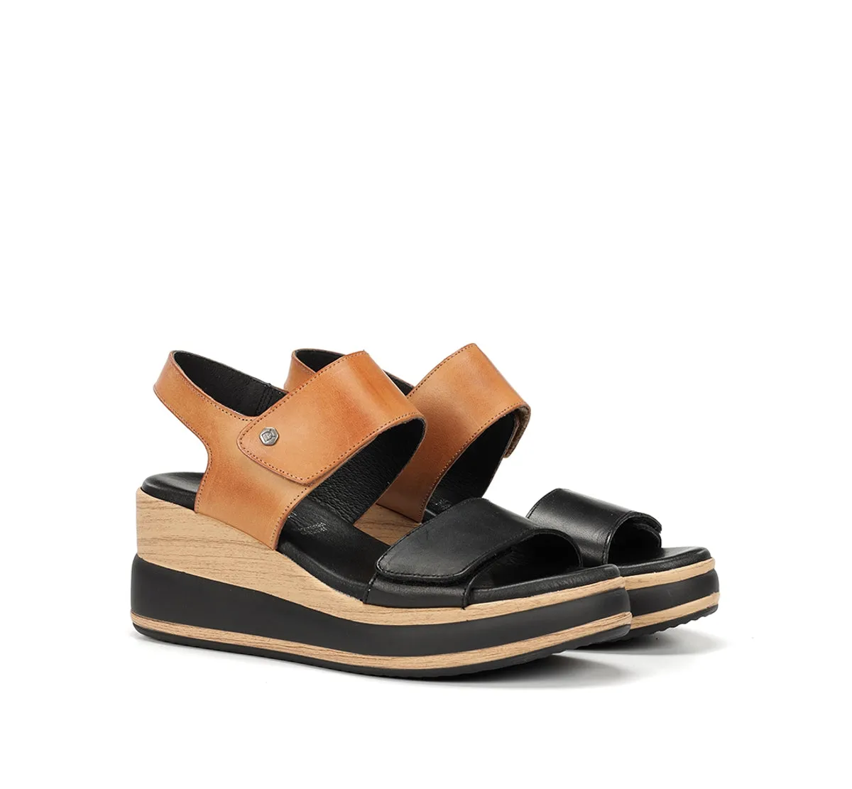 Fluchos Prince D9643 sandali donna neri zeppa
