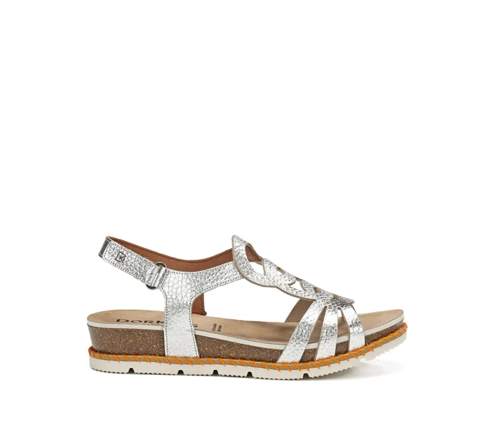 Dorking Sport D9322 sandali donna argento velcro