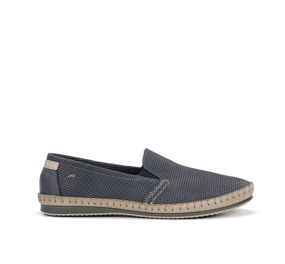 Fluchos Bahamas 8674 Mocassini Uomo Blu Senza Lacci