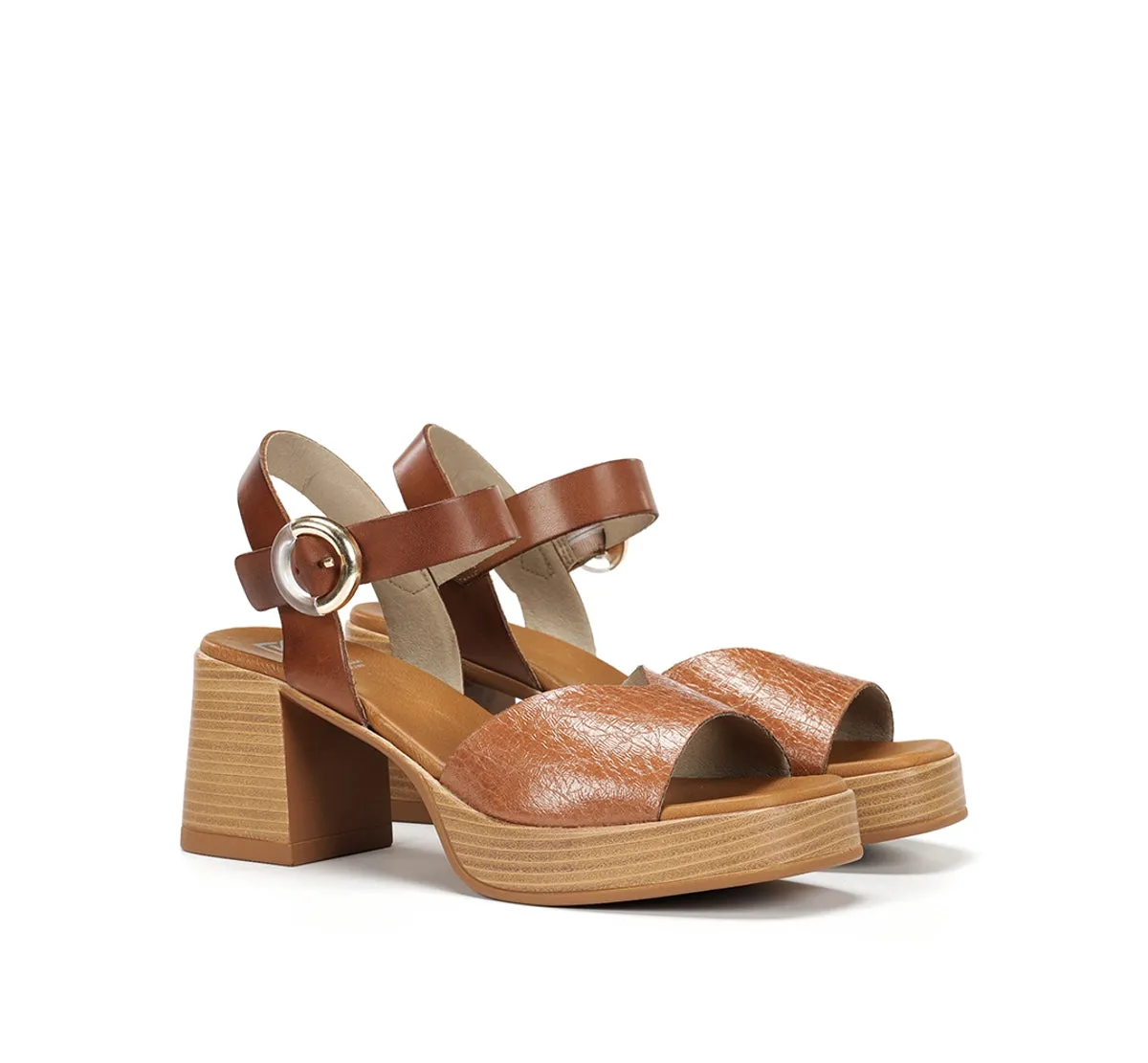 Fluchos Diamond D9287 sandali marrone tacco largo