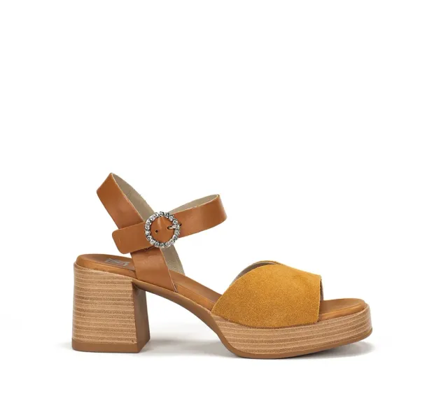 Dorking Diamond D9283 sandali gialli donna tacco largo