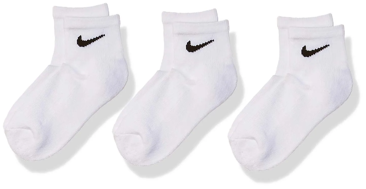 Nike Basic Ankle Calze Bambino 3 Paia Bianche-Grigie
