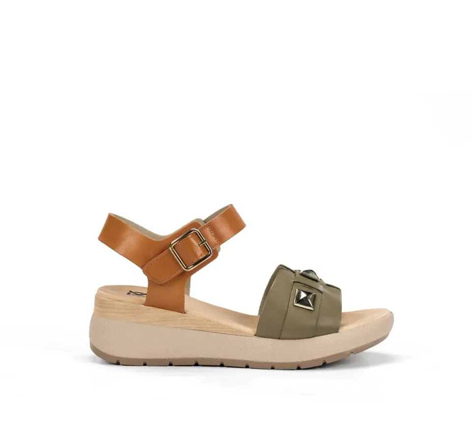 Dorking Ever D9497 sandali donna verde cinturino fibbia