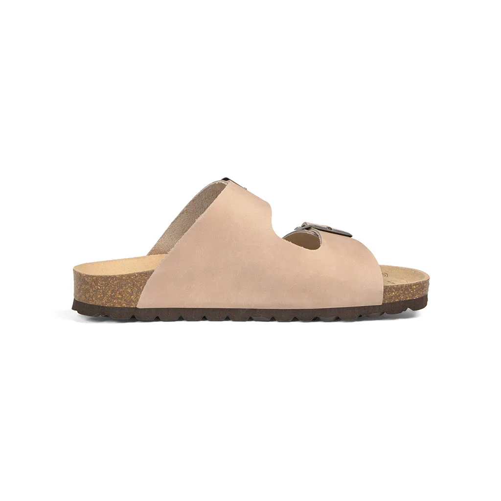 Suecos Bris sandali donna latte suola piatta