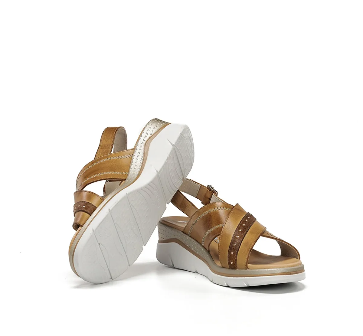 Fluchos Fire F2428 sandalo donna marrone zeppa leggera