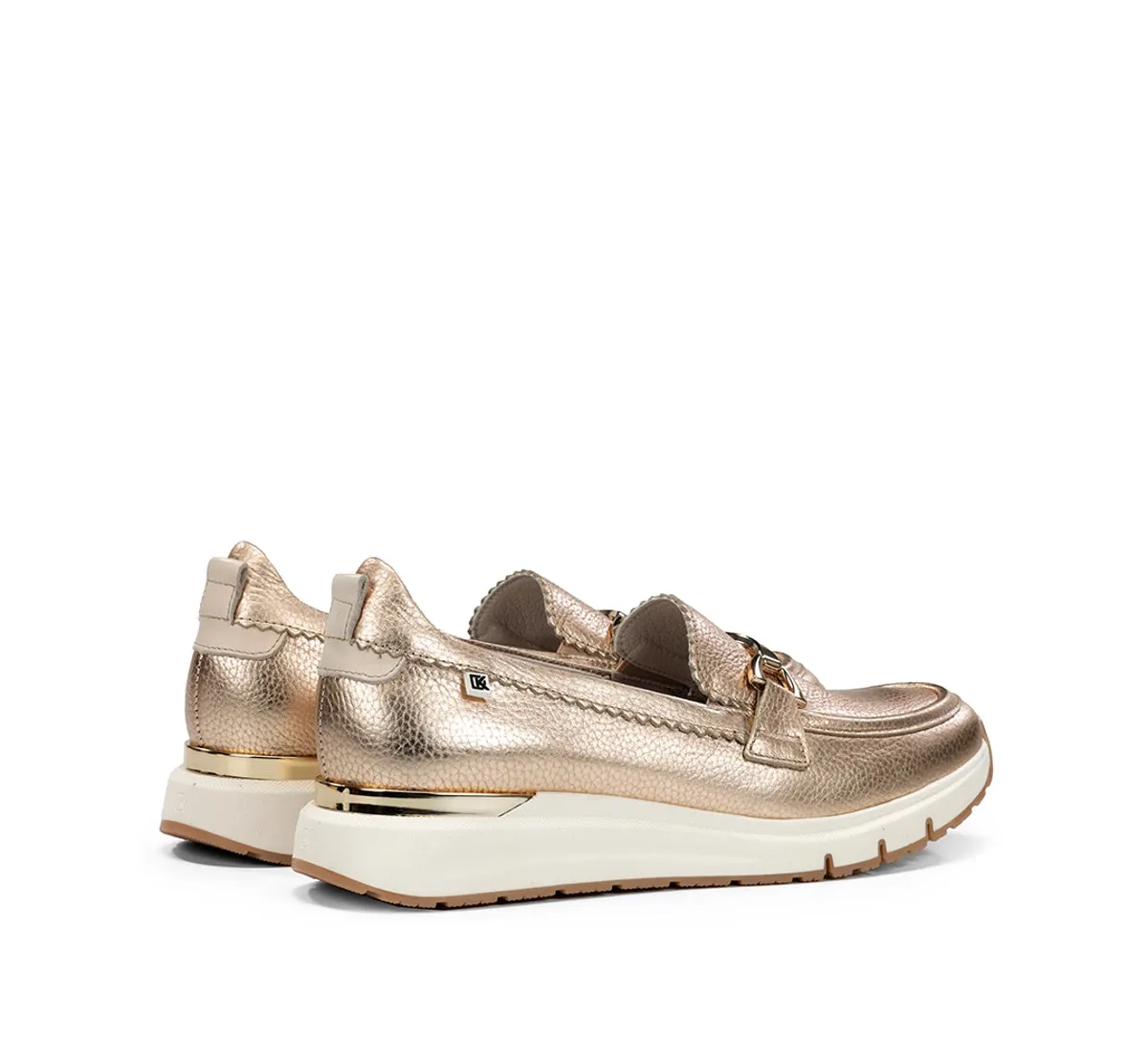 Fluchos Serena D9047 mocassini oro donna comodi