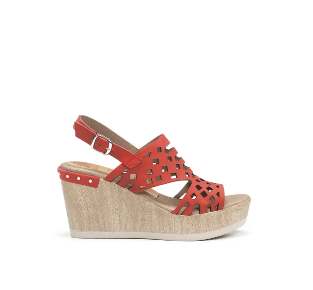 Fluchos Salma D7756 Sandali Zeppa Donna Rossi Tacco 8 cm