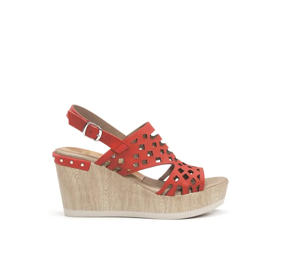 Fluchos Salma D7756 Sandali Zeppa Donna Rossi Tacco 8 cm
