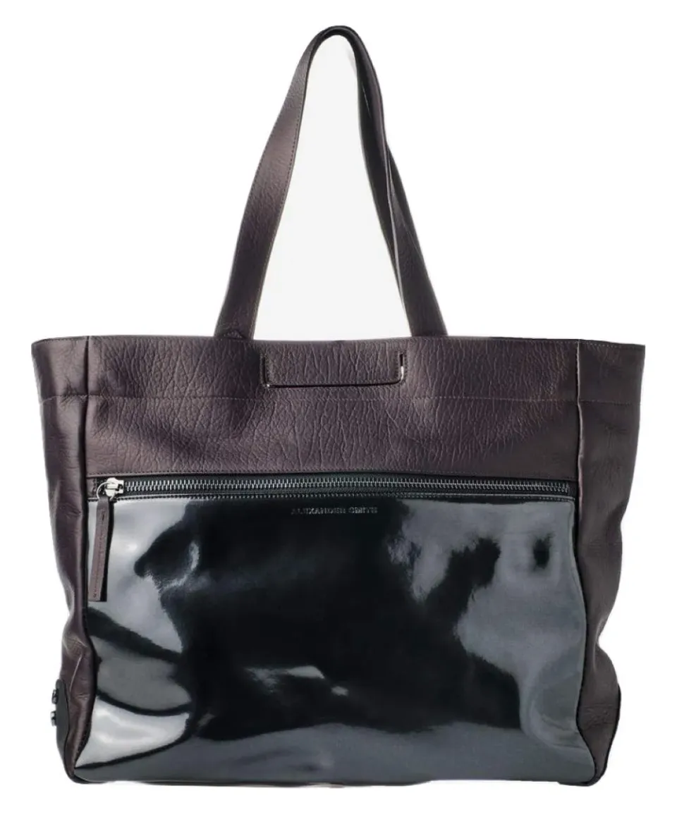 Alexander Smith borsa pelle bottalata e vernice 37 cm made in Italy