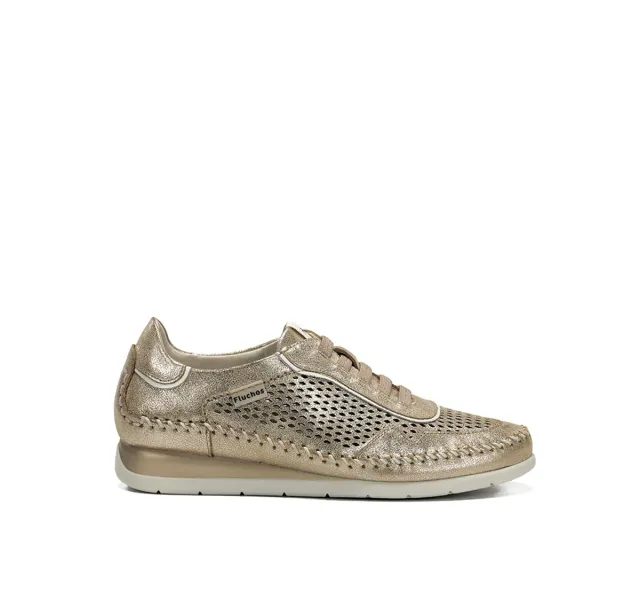 Fluchos Sella F2249 sneakers donna oro con zeppa