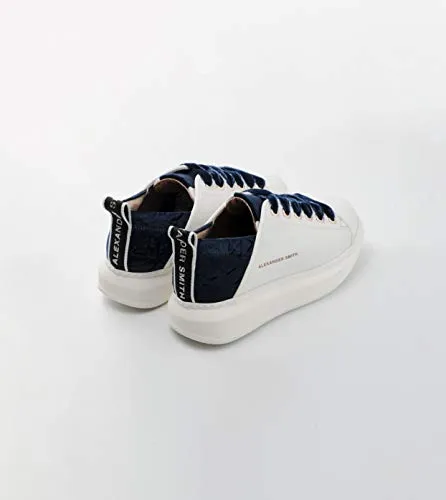 Alexander Smith Wembley White Blue sneakers donna plateau