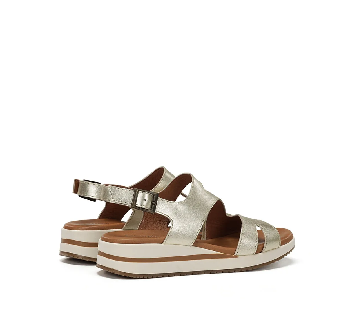 Fluchos Merlo D9688 sandali donna oro zeppa bassa