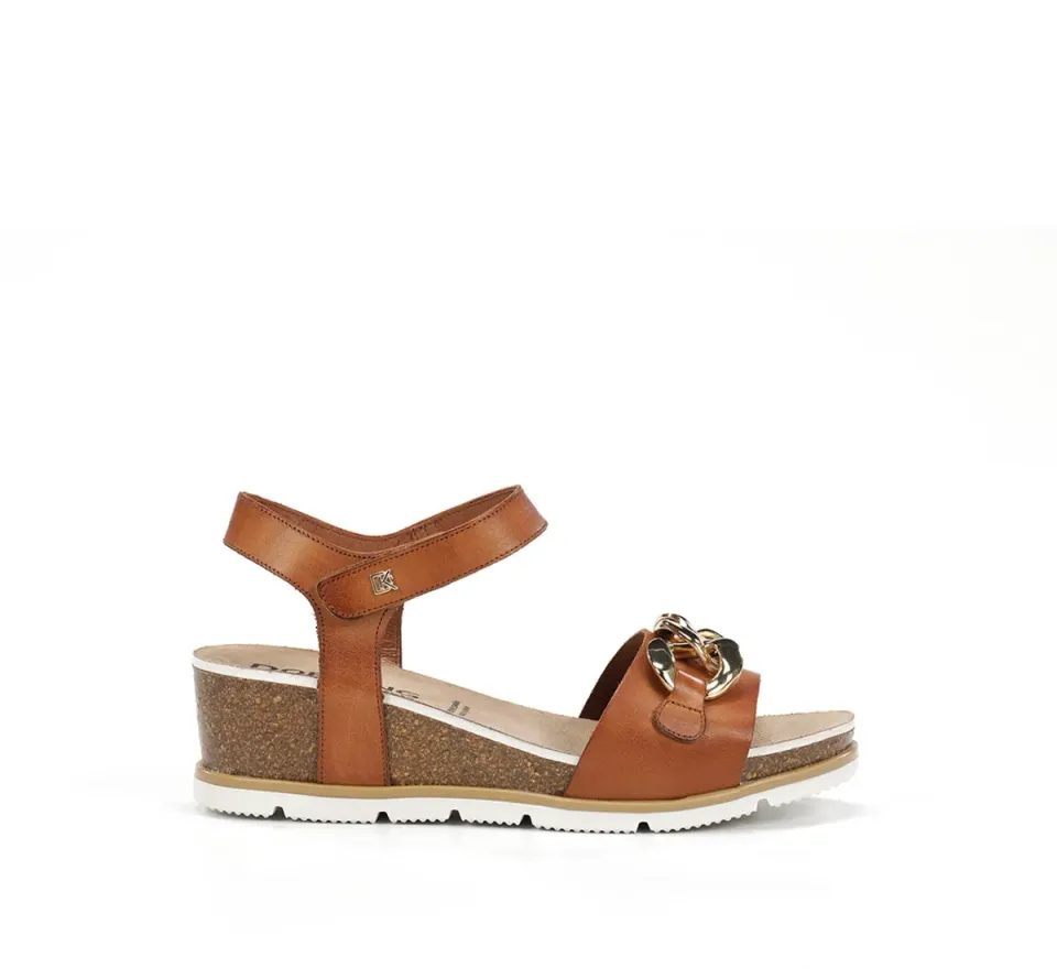 Dorking Gold D9511 sandali marroni donna zeppa leggeri