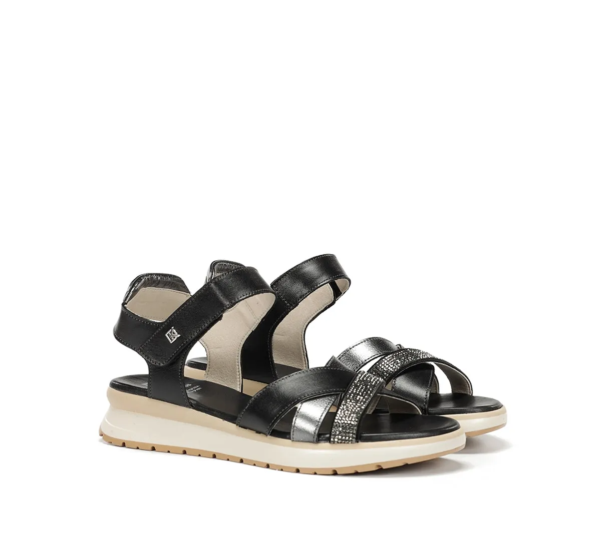 Fluchos Ter D9728 sandali donna neri sportivi