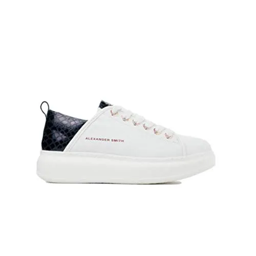 Alexander Smith Wembley White Black sneakers donna pelle pitone