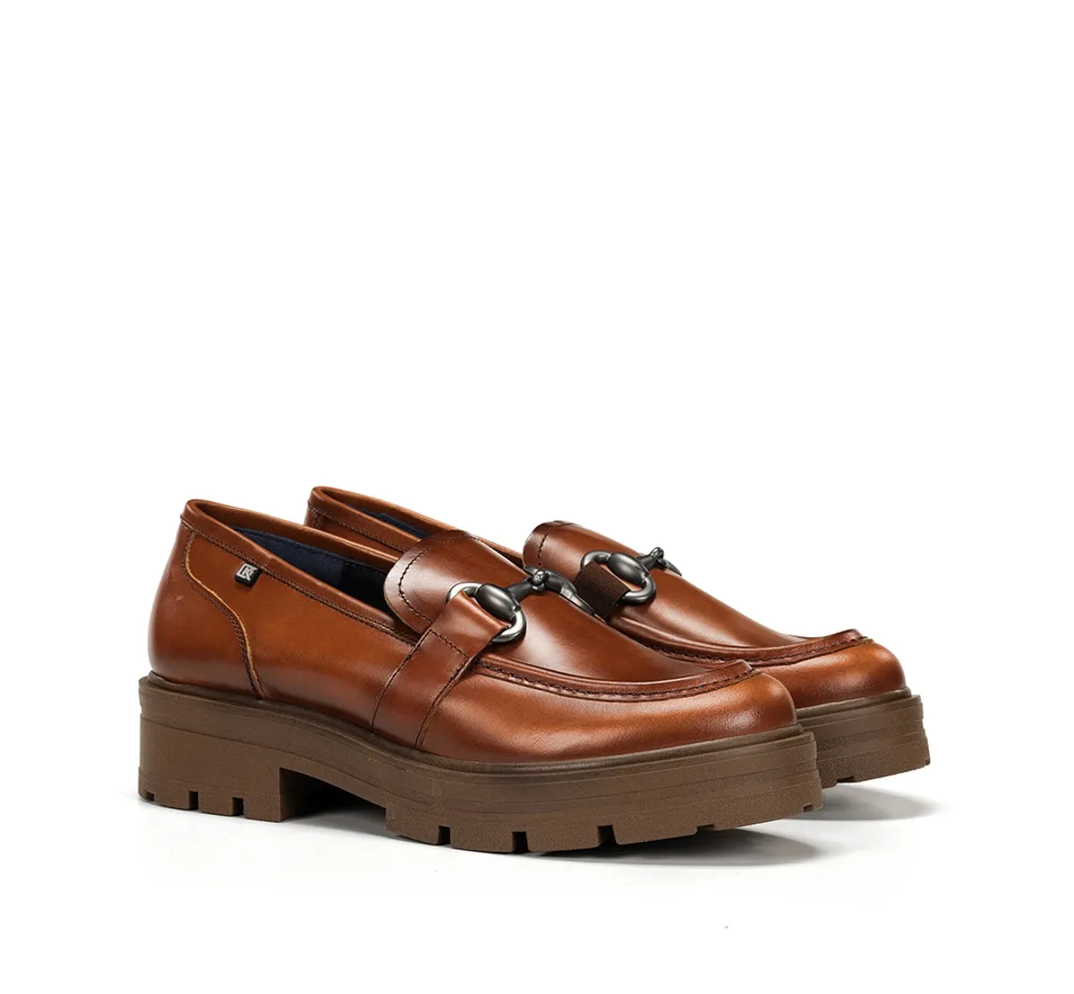 Fluchos Norte D8978 mocassini marrone donna con zeppa
