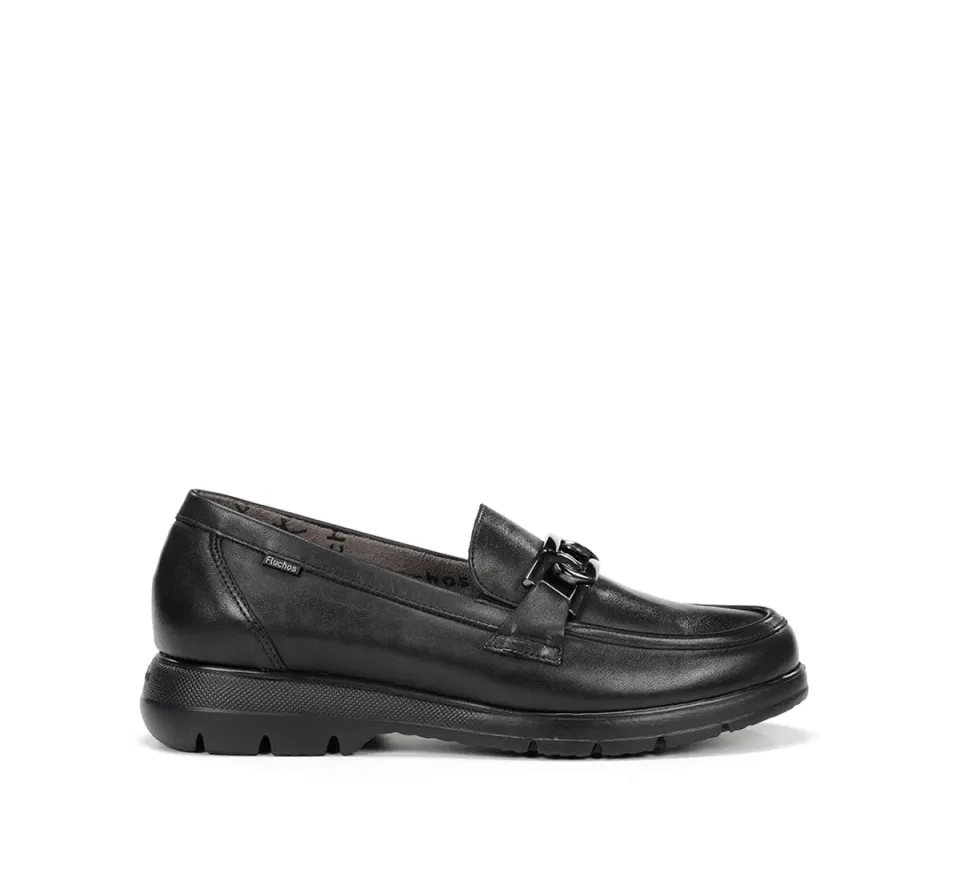 Fluchos Gladis F1794 mocassini donna neri leggeri