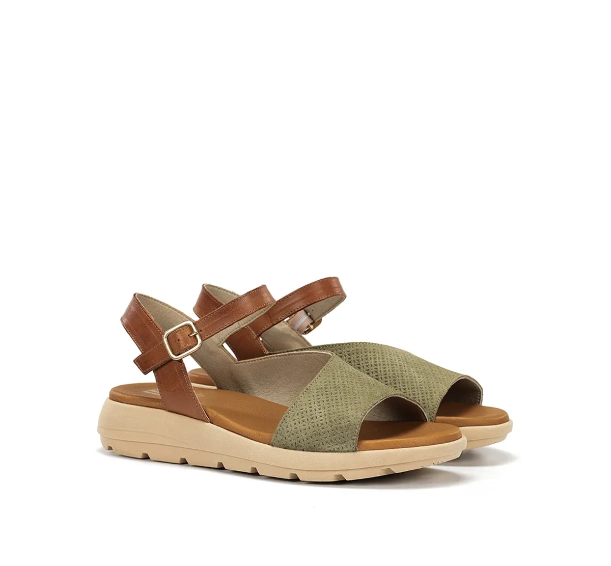 Dorking Gandia D9464 sandali donna verde fibbia leggeri
