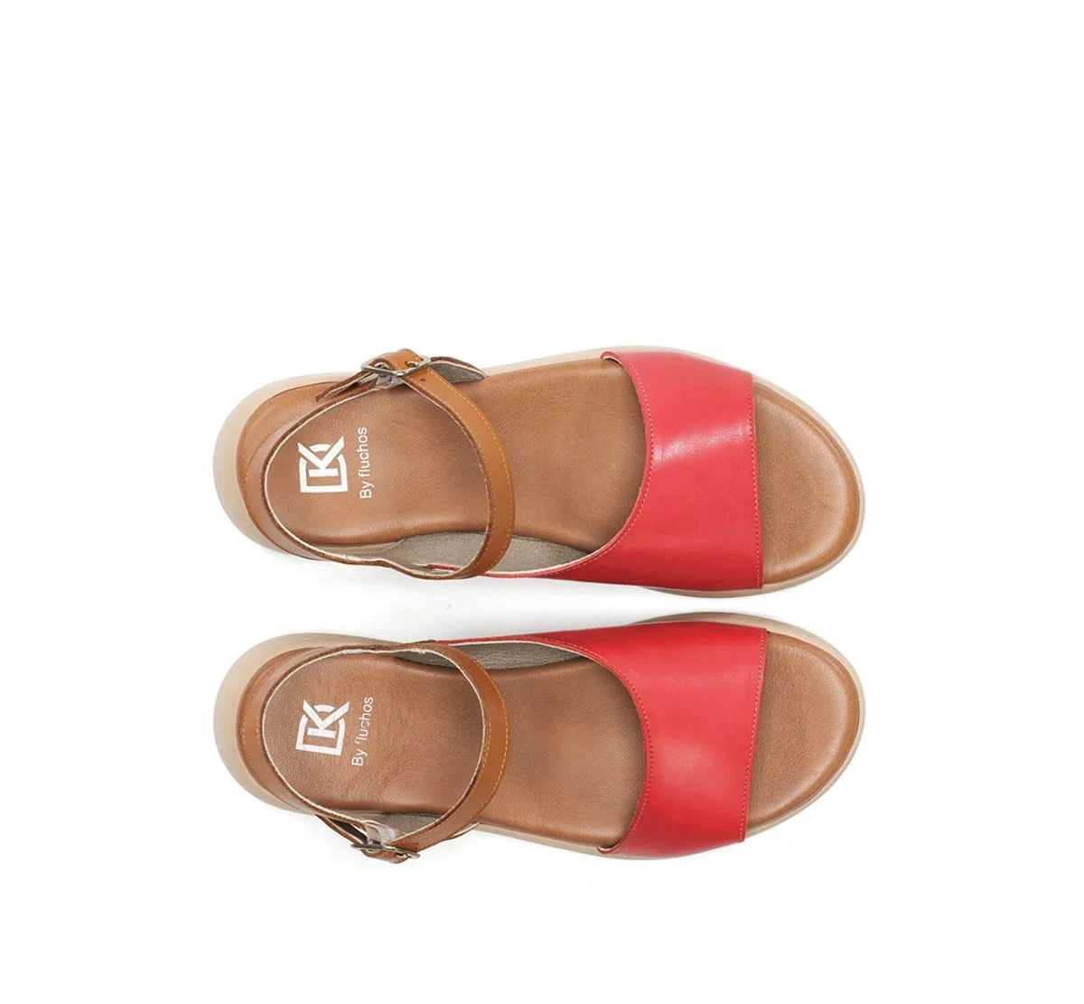 Dorking Gandia D9463 sandali donna rosso fibbia