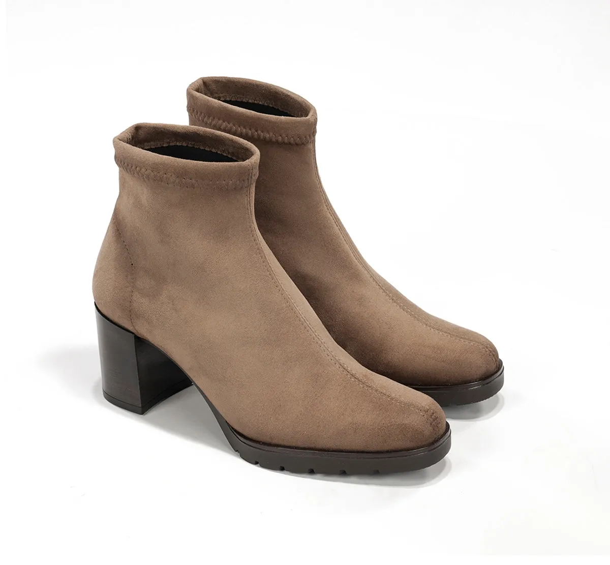 Fluchos Sesma D9806 stivaletti tortora tacco alto