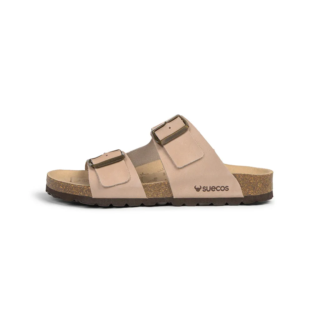 Suecos Bris sandali donna latte suola piatta