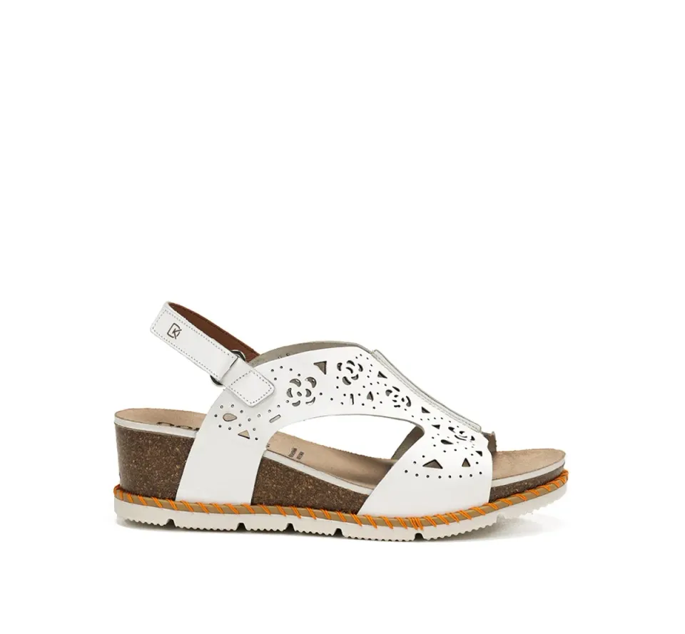 Dorking by Fluchos Gold D9319 sandali bianchi zeppa