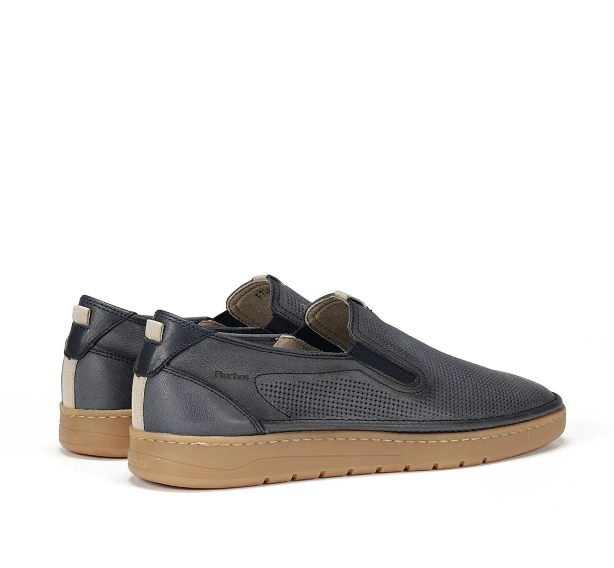 Fluchos Leo F1946 Slip On Uomo Blu Suola Caramello