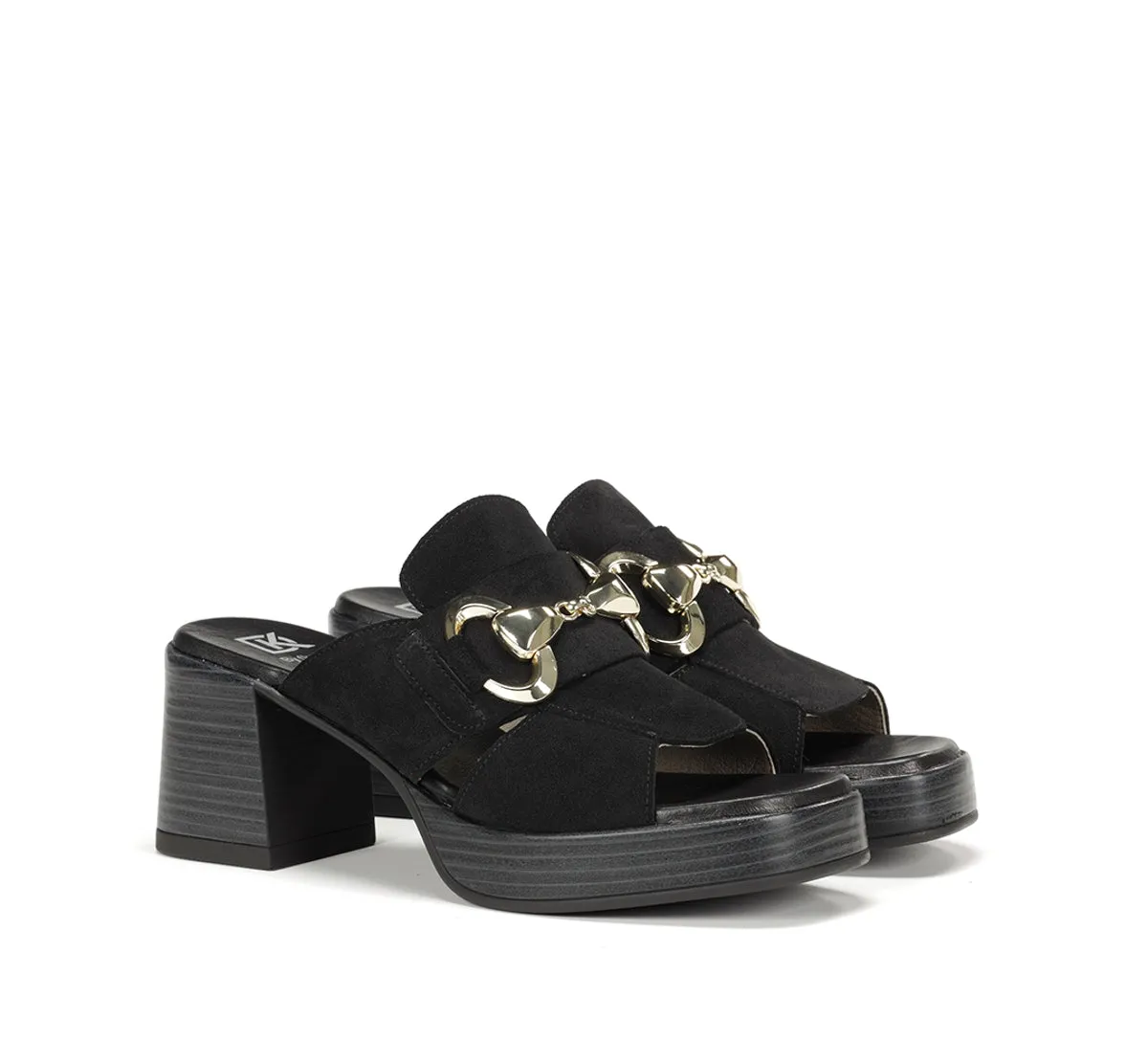 Fluchos Diamond D9284 sandali donna neri tacco largo