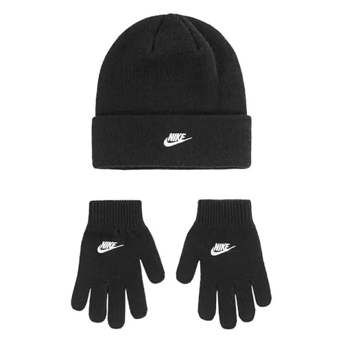 Nike set cappello lana e guanti con logo invernali