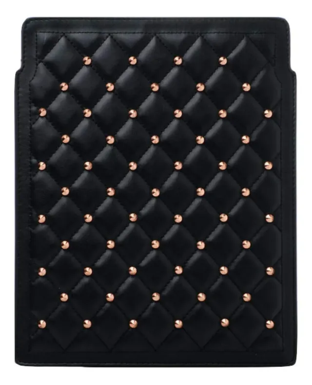 Alexander Smith Borchie custodia tablet iPad nera 19,5x25 pelle
