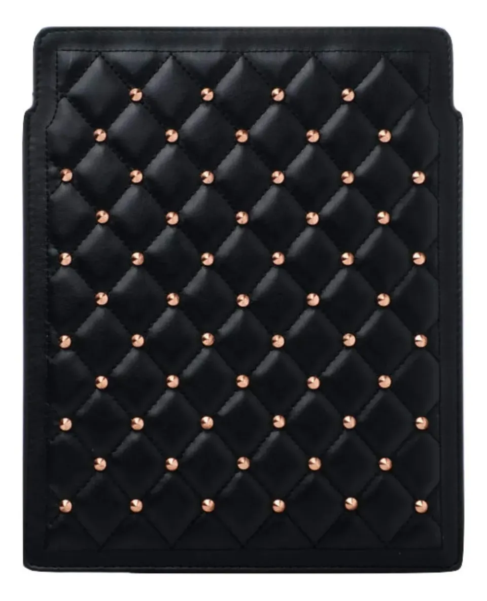 Alexander Smith Borchie custodia tablet iPad nera 19,5x25 pelle