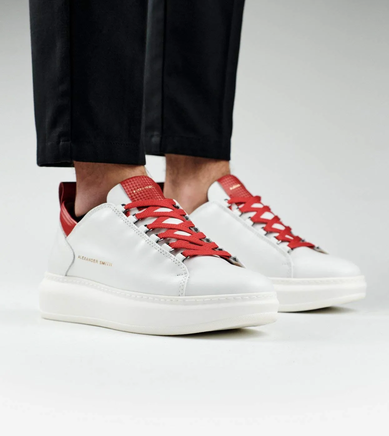 Alexander Smith Wembley sneakers uomo white blue pelle