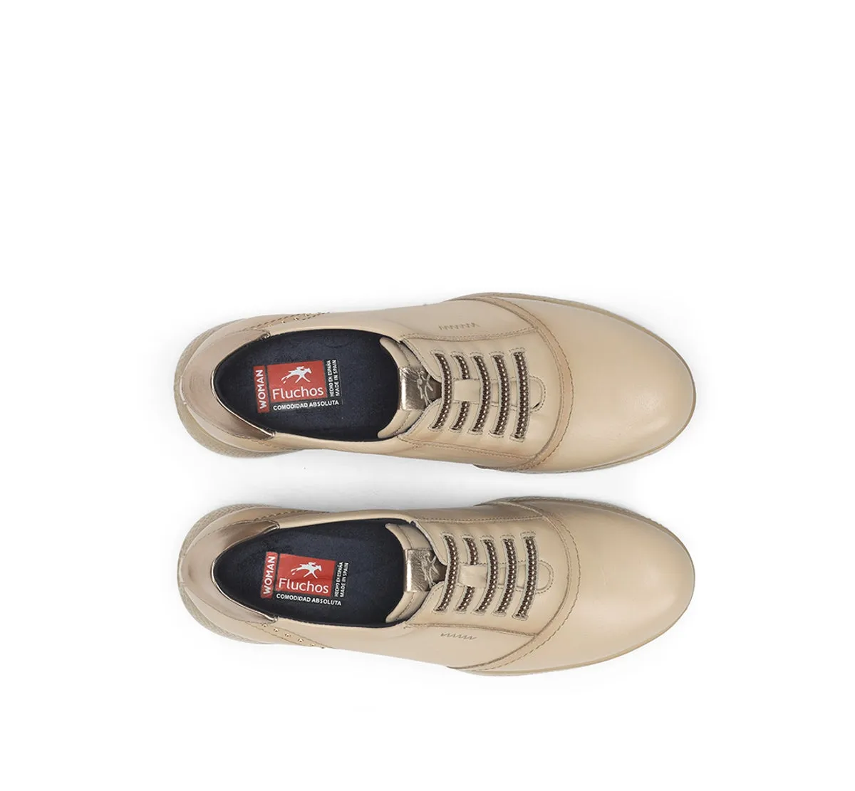 Fluchos Live F2096 sneakers taupe zeppa donna