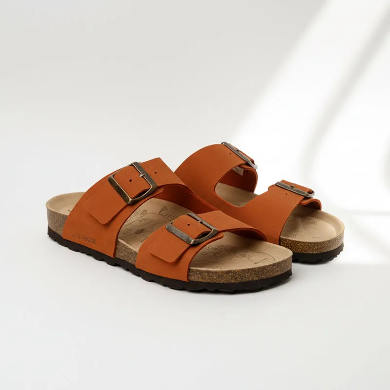 Suecos Bris sandali donna terracotta piani