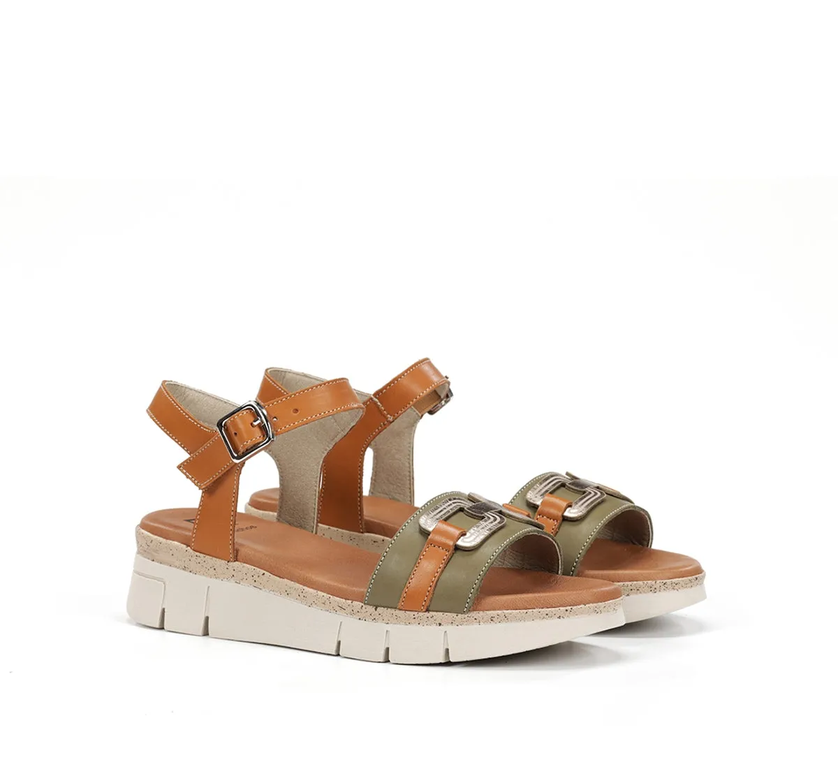 Fluchos Klau D9484 Sandali Donna Verde Suola Leggera