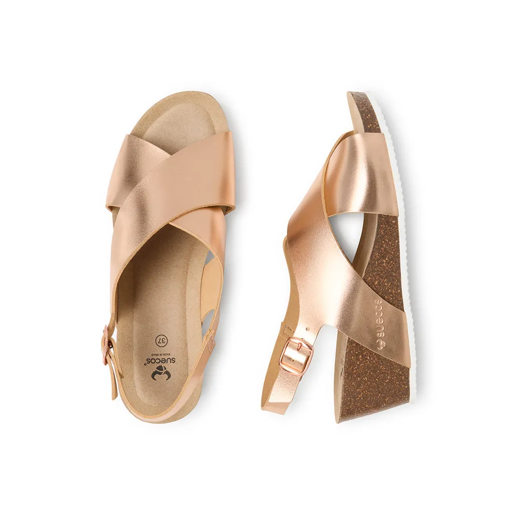 Suecos Ros Soft Sandali Zeppa Champagne