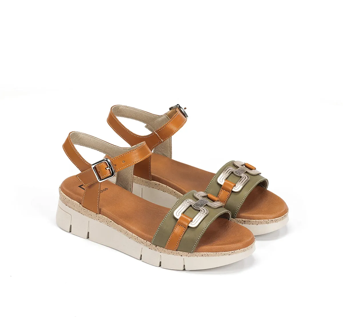Fluchos Klau D9484 Sandali Donna Verde Suola Leggera