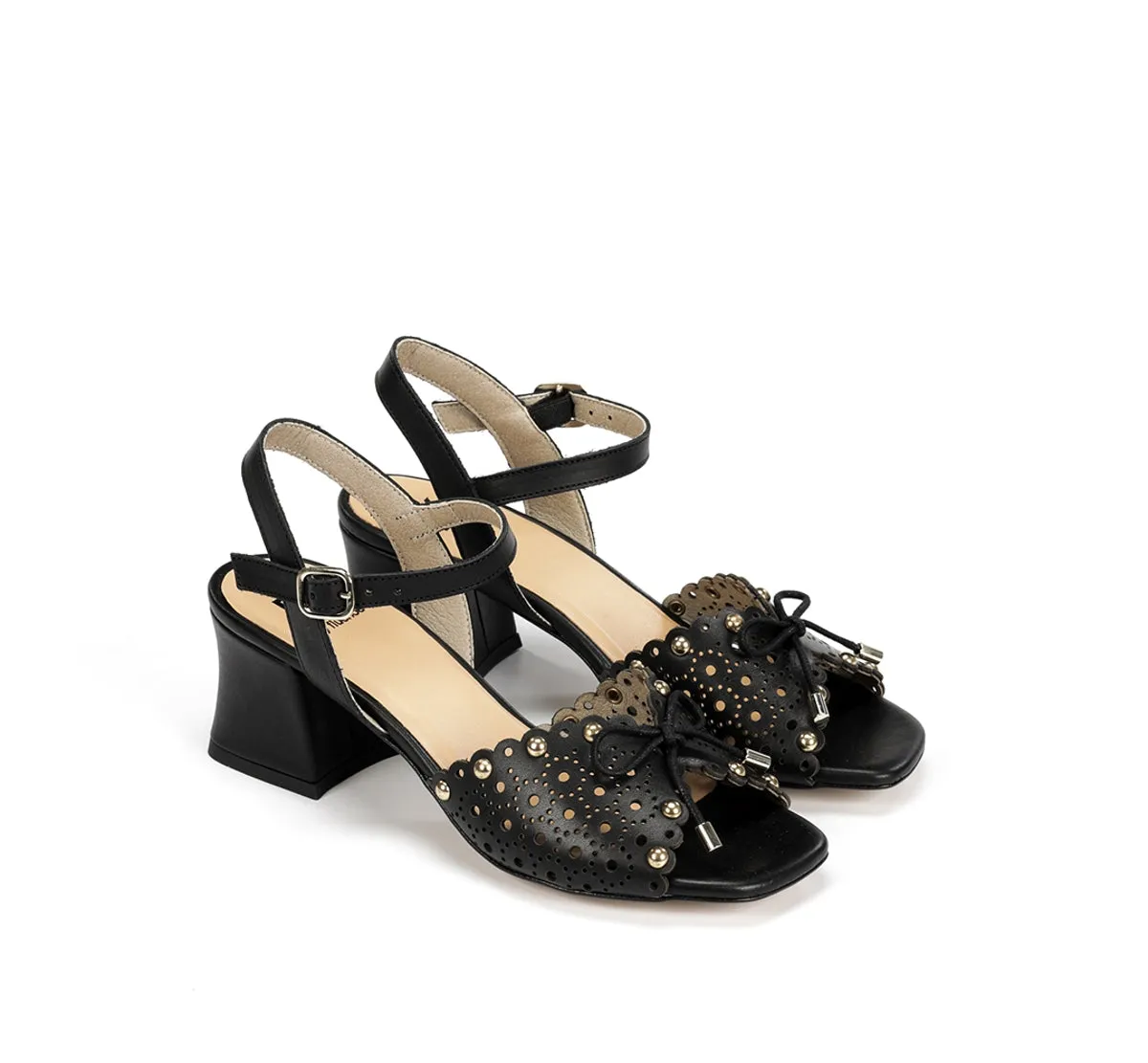 Fluchos LARUS D9457 sandali donna neri tacco largo