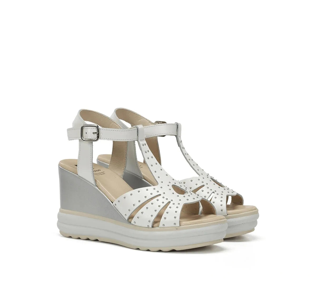 Fluchos Diane D9701 Sandali Donna Bianchi Zeppa