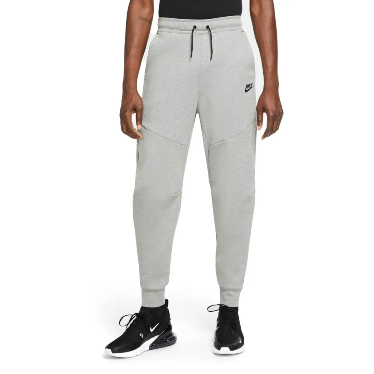 Nike Squad pantaloni tuta uomo grigio pile banda bianca