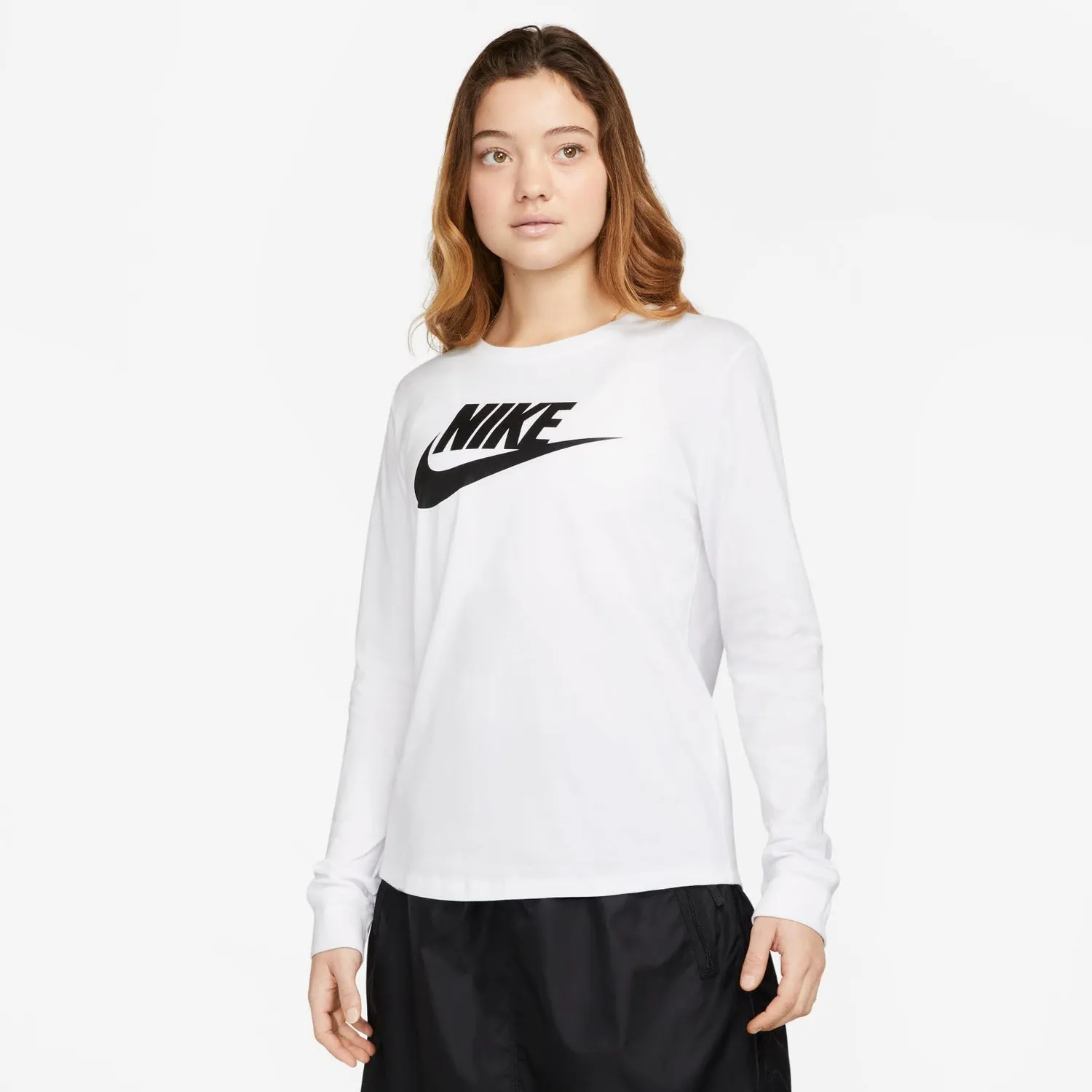 Nike NSW Tee Essntl LS ICN Ftra maglia donna bianco