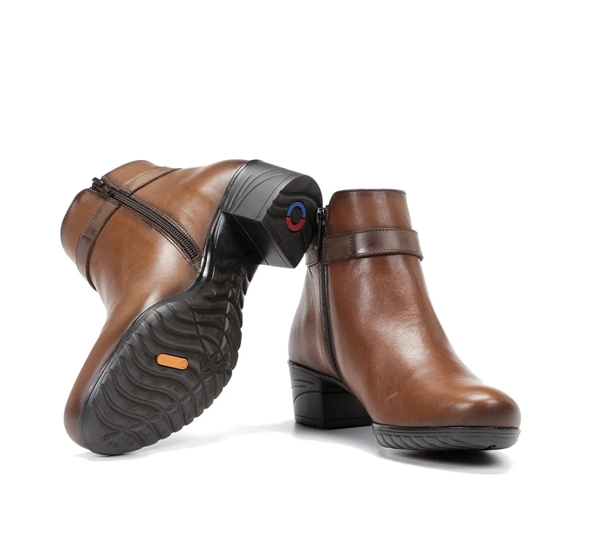 Fluchos Charis F0937 tronchetti donna marroni tacco medio