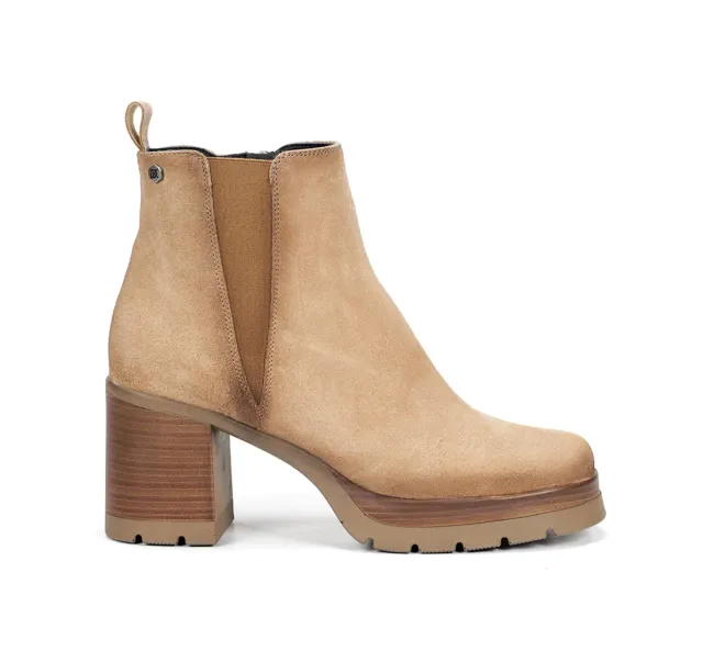 Fluchos Dorking Safe D9414 stivaletti donna taupe tacco legno