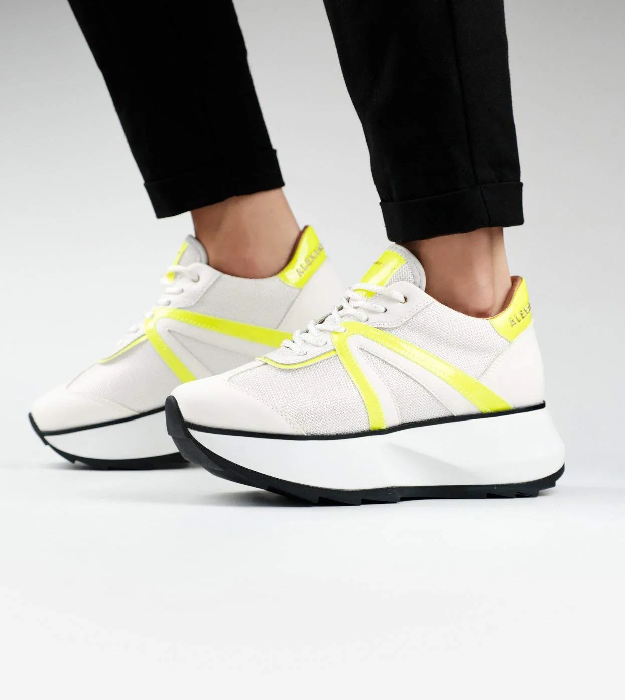 Alexander Smith Chelsea sneakers donna white fluo yellow plateau
